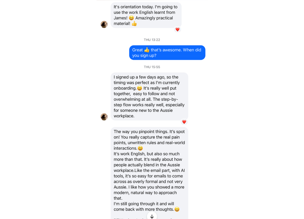 Joy's message about orientation day and the course
