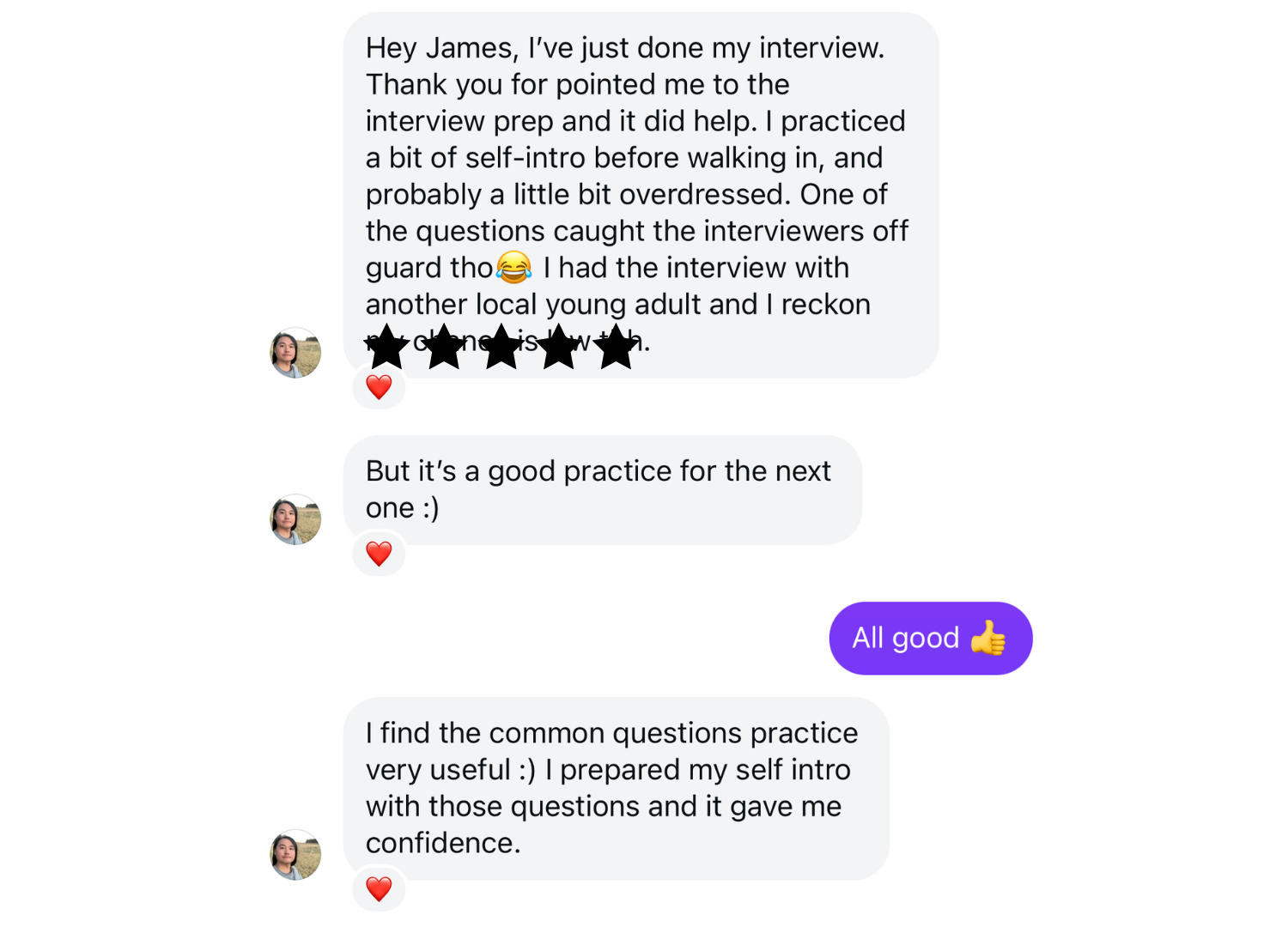 Luke's DM about interview prep